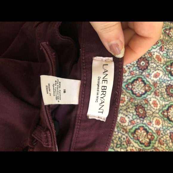 Lane Bryant Maroon Jeans - Picture 3 of 3